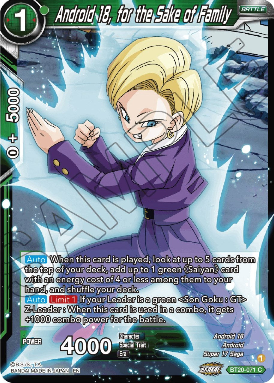 Android 18, for the Sake of Family (BT20-071) [Power Absorbed] | Cracking-Singles