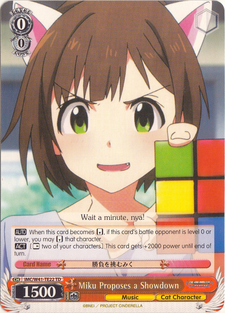 Miku Proposes a Showdown (IMC/W41-TE22 TD) [The iDOLM@STER Cinderella Girls] | Cracking-Singles