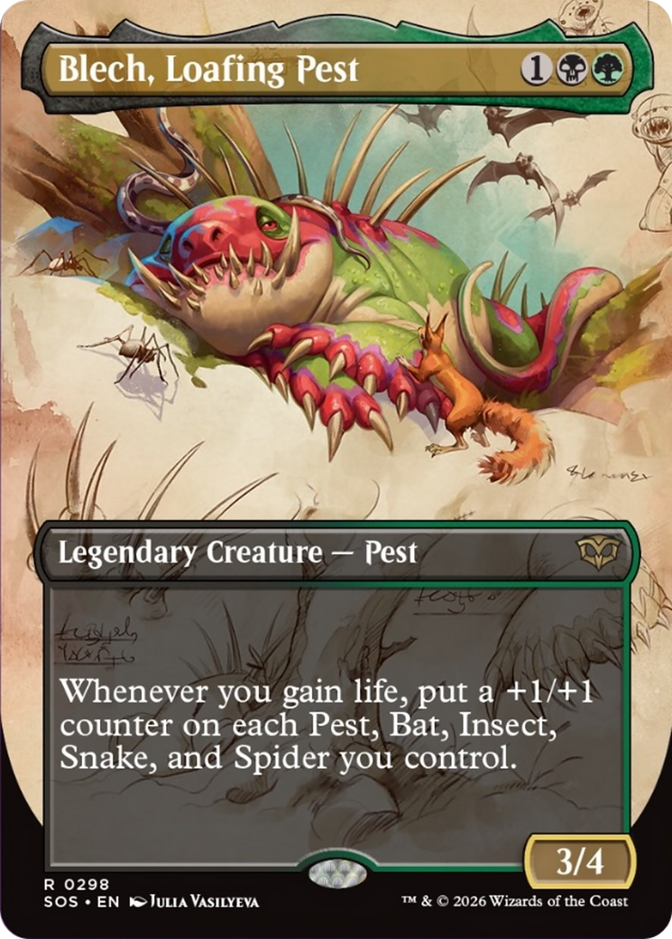 Blech, Loafing Pest (Borderless) [Secrets of Strixhaven] | Cracking-Singles