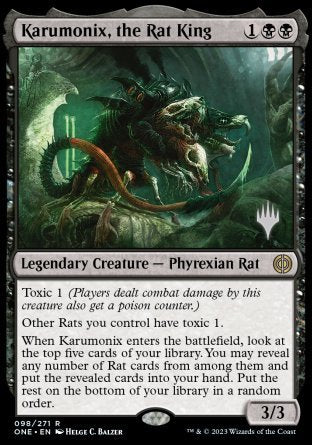 Karumonix, the Rat King (Promo Pack) [Phyrexia: All Will Be One Promos] | Cracking-Singles