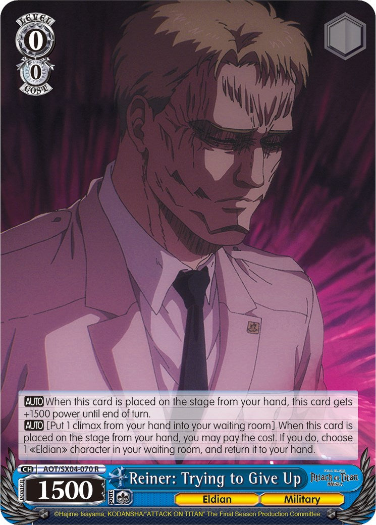 Reiner: Trying to Give Up [Attack On Titan: Final Season] | Cracking-Singles