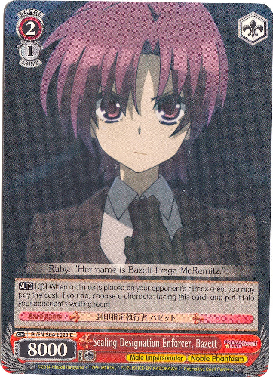 Sealing Designation Enforcer, Bazett (PI/EN-S04-E023 C) [Fate/kaleid liner PRISMA ILLYA DX] | Cracking-Singles