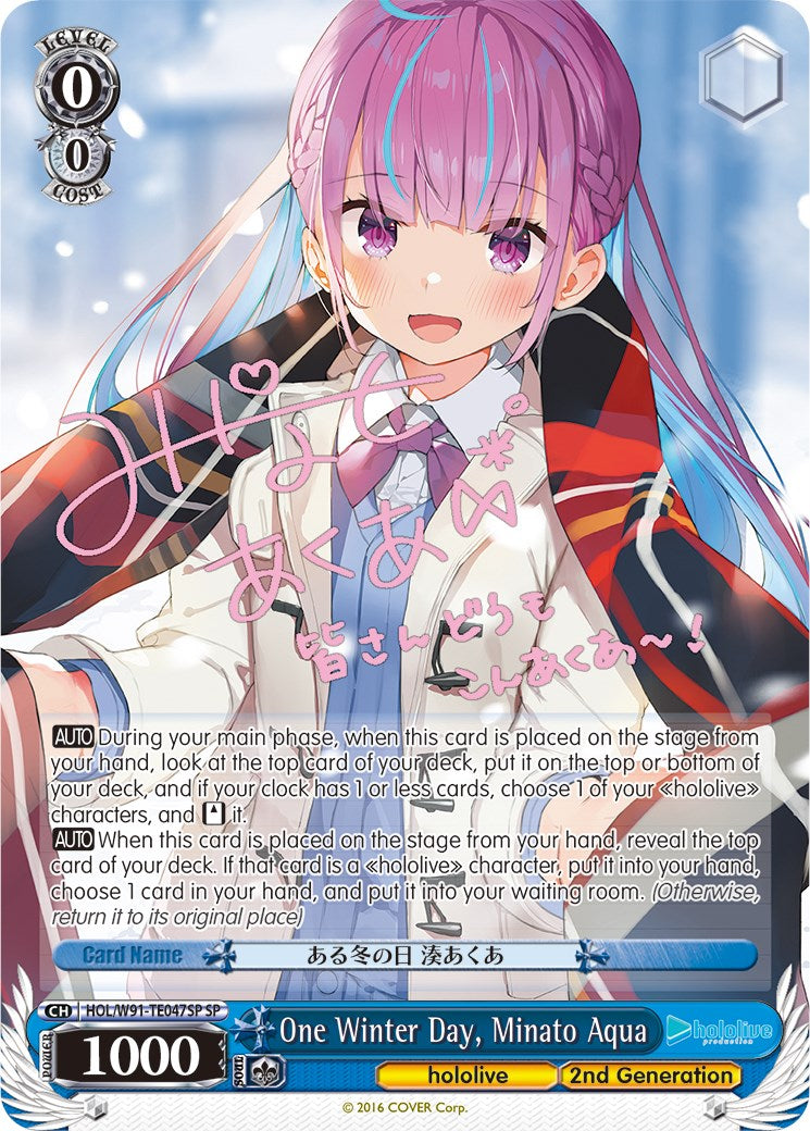 One Winter Day, Minato Aqua (HOL/W91-TE047SP SP) [hololive production] | Cracking-Singles