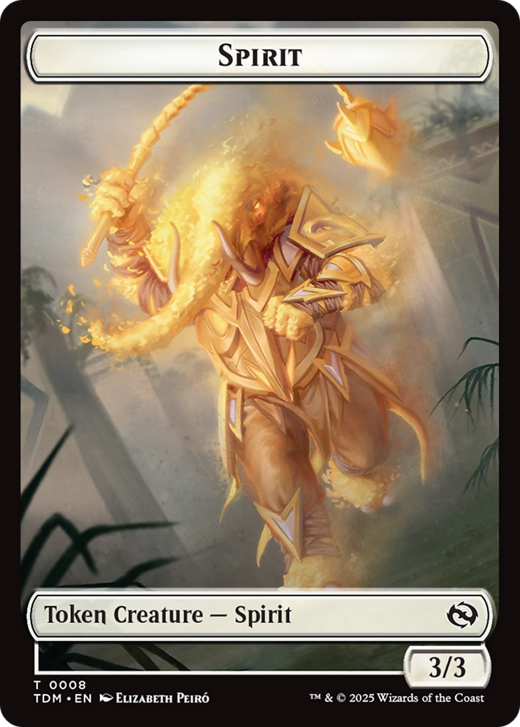 Spirit (0008) // Spirit (0009) Double-Sided Token [Tarkir: Dragonstorm Tokens] | Cracking-Singles