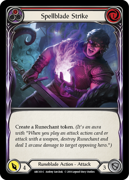 Spellblade Strike (Red) [ARC103-C] (Arcane Rising)  1st Edition Normal | Cracking-Singles
