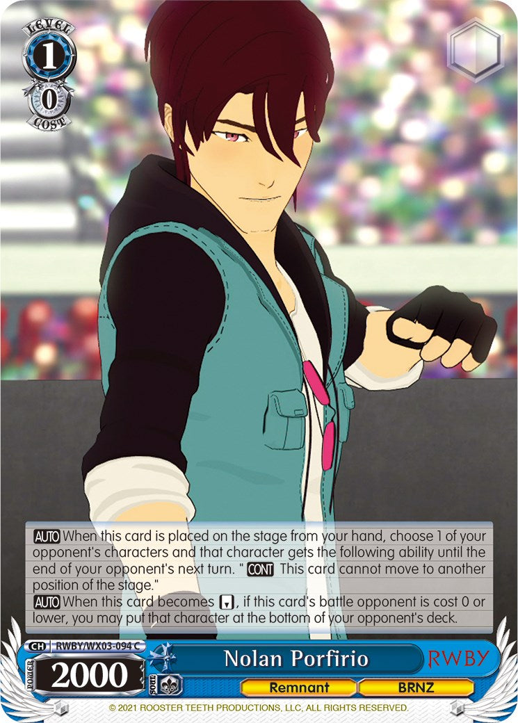 Nolan Porfirio (RWBY/WX03-094 C) [RWBY] | Cracking-Singles