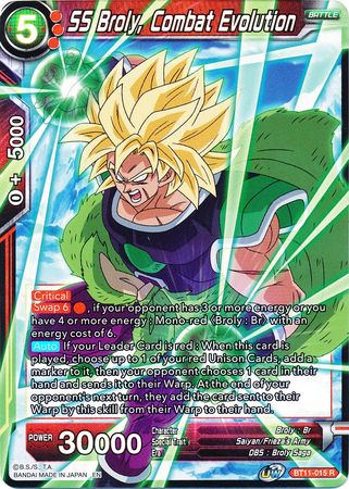 SS Broly, Combat Evolution (BT11-015) [Vermilion Bloodline 2nd Edition] | Cracking-Singles