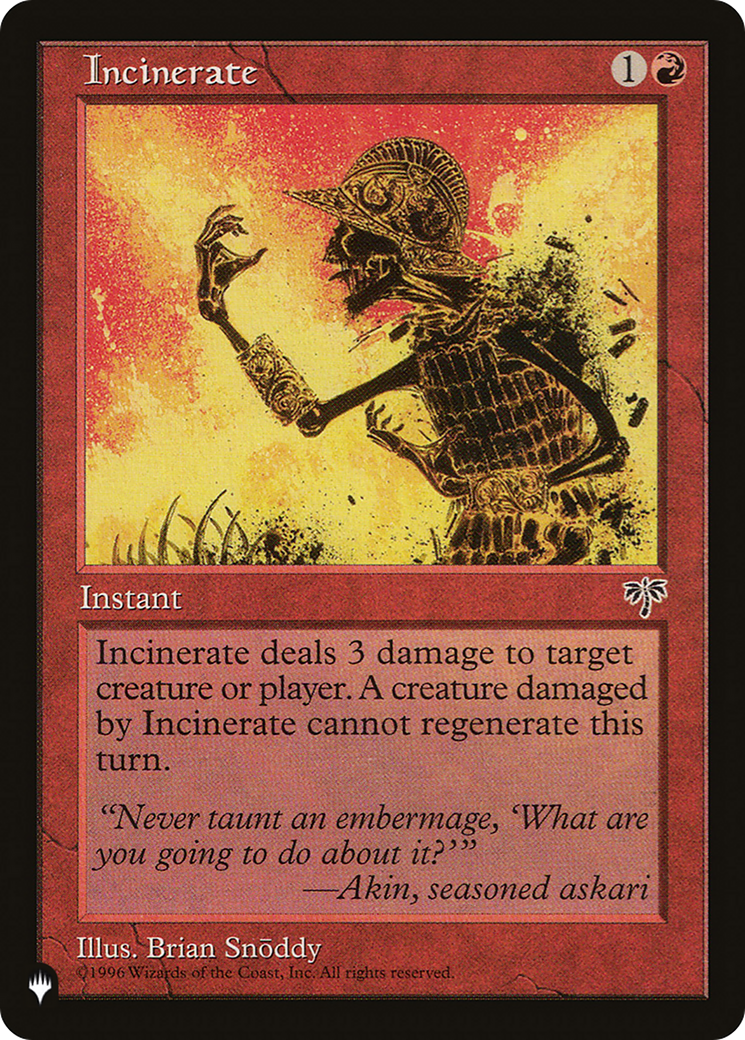 Incinerate [The List] | Cracking-Singles