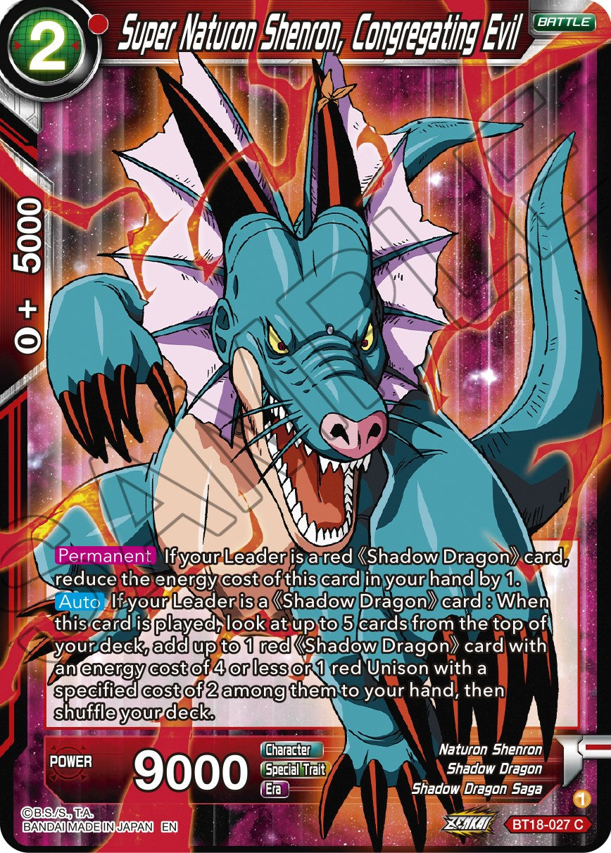 Super Naturon Shenron, Congregating Evil (BT18-027) [Dawn of the Z-Legends] | Cracking-Singles