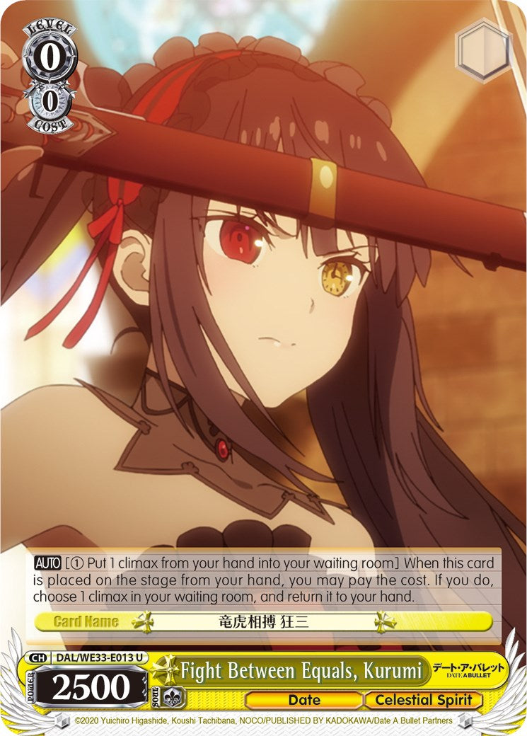 Fight Between Equals, Kurumi (DAL/WE33-E013 U) (Parallel Foil) [Date A Bullet] | Cracking-Singles