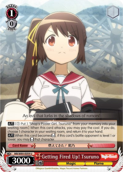 Getting Fired Up! Tsuruno (MR/W80-E059 U) [Magia Record: Puella Magi Madoka Magica [Side Story] (Anime)] | Cracking-Singles