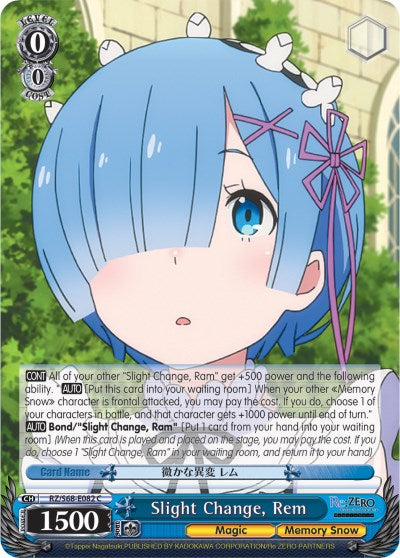 Slight Change, Rem (RZ/S68-E082 C) [Re:ZERO Memory Snow] | Cracking-Singles