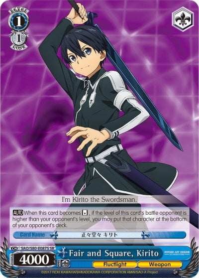 Fair and Square, Kirito (SAO/S80-E087S SR) [Sword Art Online -Alicization- Vol.2] | Cracking-Singles
