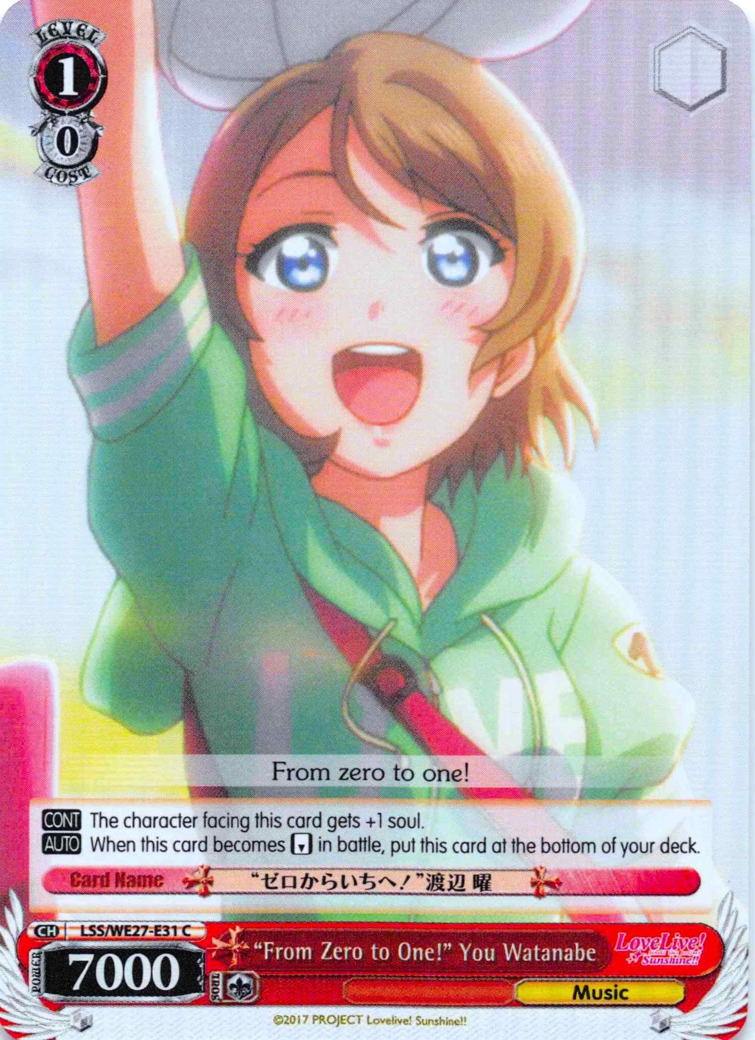 "From Zero to One!" You Watanabe (LSS/WE27-E31 C) (Parallel Foil) [Love Live! Sunshine!! Extra Booster] | Cracking-Singles