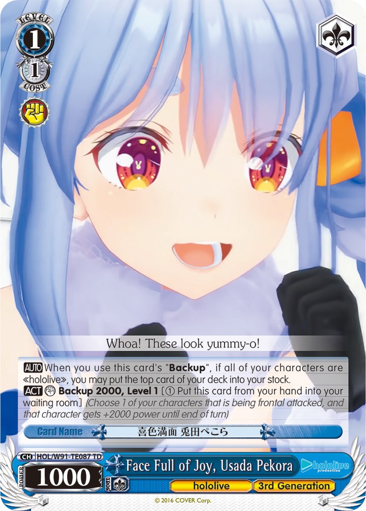Face Full of Joy, Usada Pekora (HOL/W91-TE087 TD) [hololive production] | Cracking-Singles