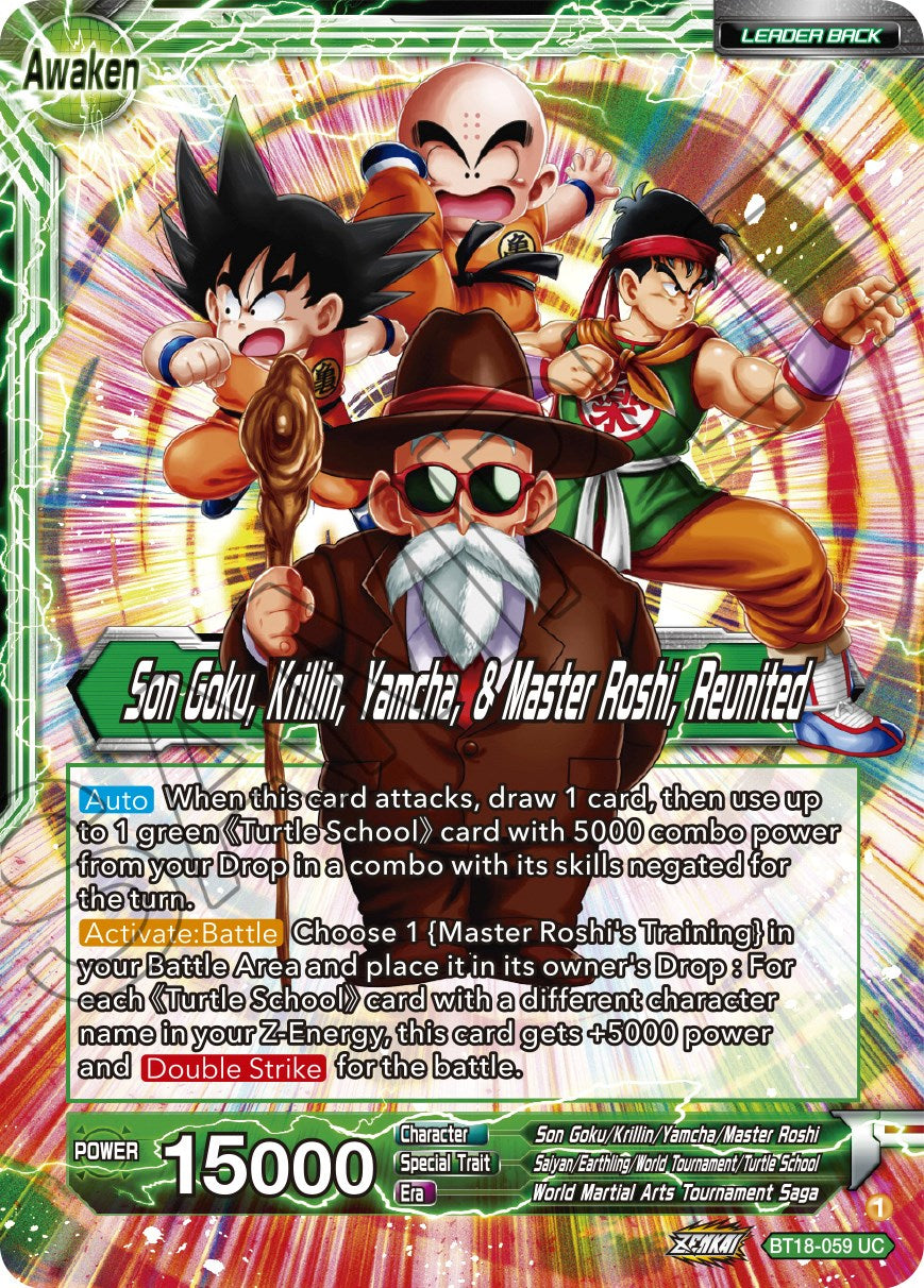 Master Roshi // Son Goku, Krillin, Yamcha, & Master Roshi, Reunited (BT18-059) [Dawn of the Z-Legends] | Cracking-Singles