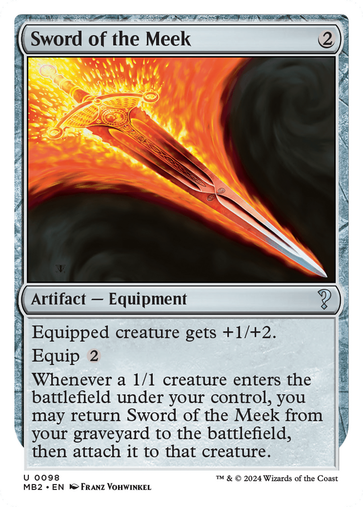 Sword of the Meek (White Border) [Mystery Booster 2] | Cracking-Singles
