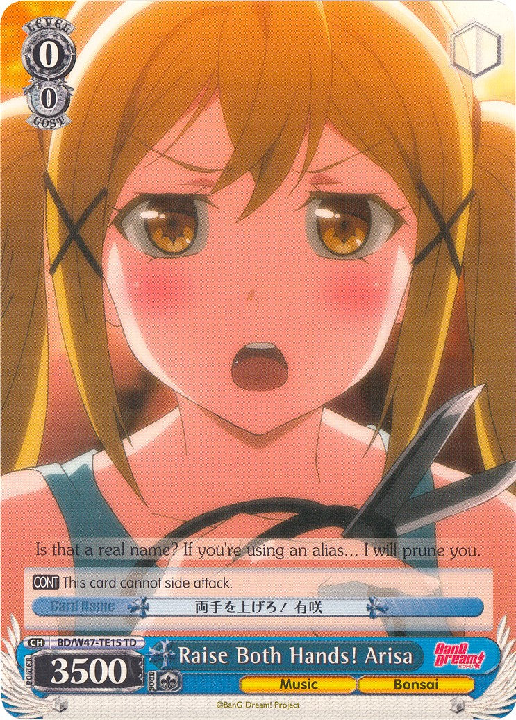 Raise Both Hands! Arisa (BD/W47-TE15 TD) [BanG Dream!] | Cracking-Singles
