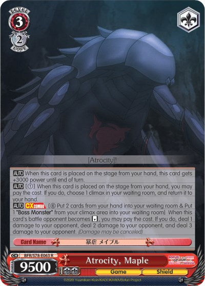 Atrocity, Maple (BFR/S78-E063 R) [BOFURI: I Don't Want to Get Hurt, so I'll Max Out My Defense] | Cracking-Singles