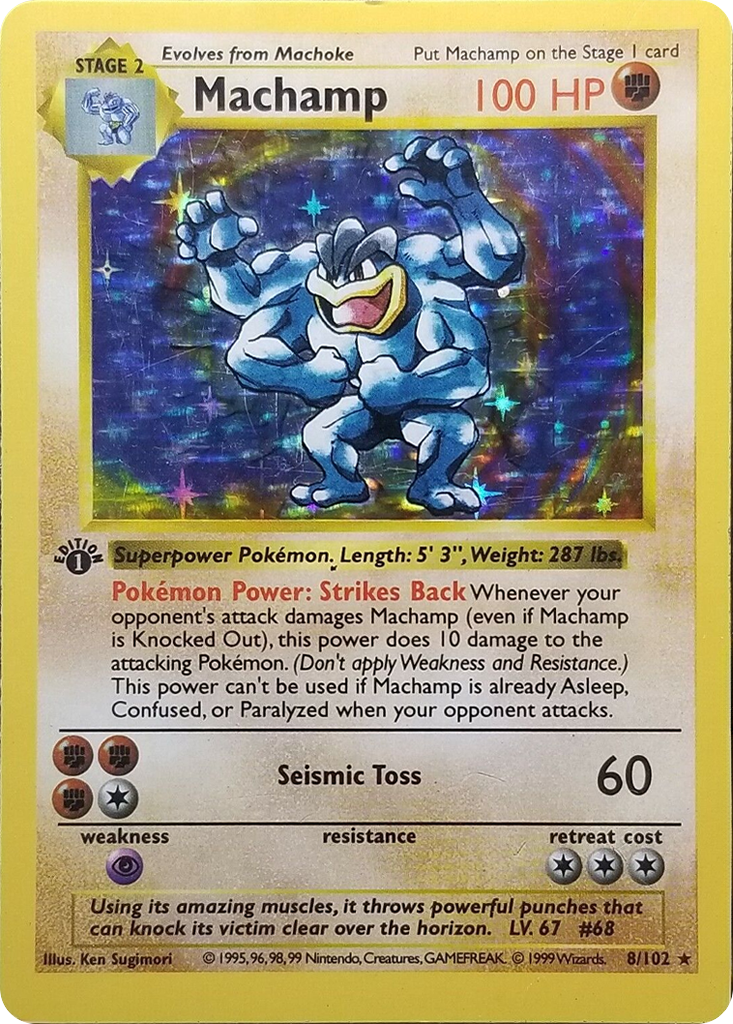 Machamp (8/102) (Shadowless) [Base Set 1st Edition] | Cracking-Singles