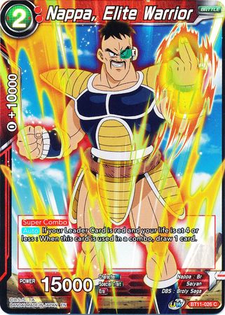 Nappa, Elite Warrior (BT11-026) [Vermilion Bloodline 2nd Edition] | Cracking-Singles