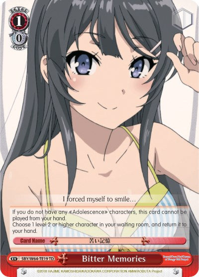 Bitter Memories (SBY/W64-TE19 TD) [Rascal Does Not Dream of Bunny Girl Senpai] | Cracking-Singles