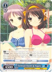 Swimsuit Haruhi & Nagato (SY/W08-TE14 TD) [The Melancholy of Haruhi Suzumiya] | Cracking-Singles