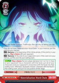 Materialization Word Chain (NGL/S58-E073 R) [No Game No Life] | Cracking-Singles