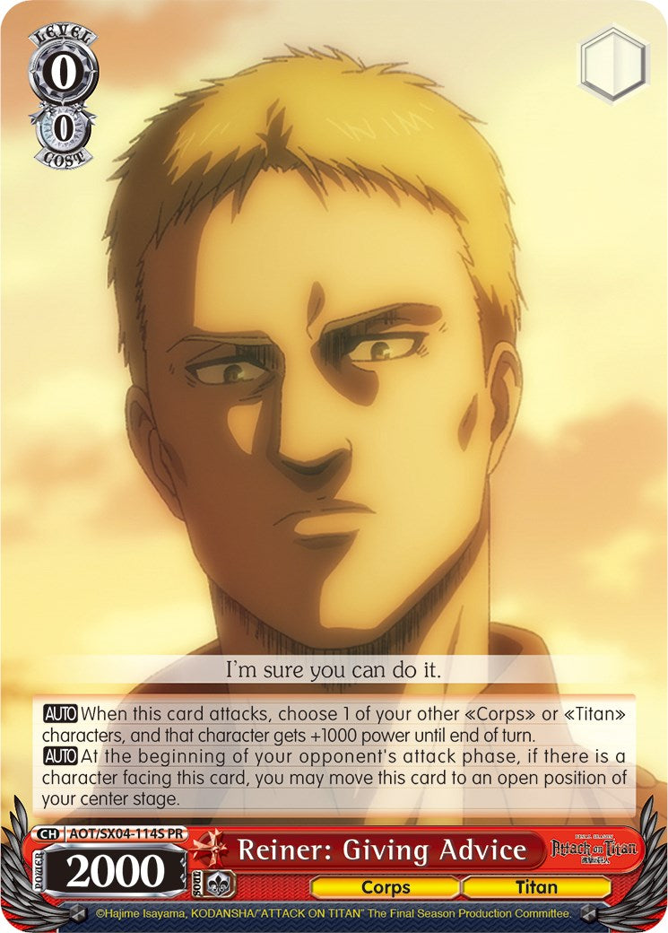 Reiner: Giving Advice (Foil) [Attack On Titan: Final Season] | Cracking-Singles