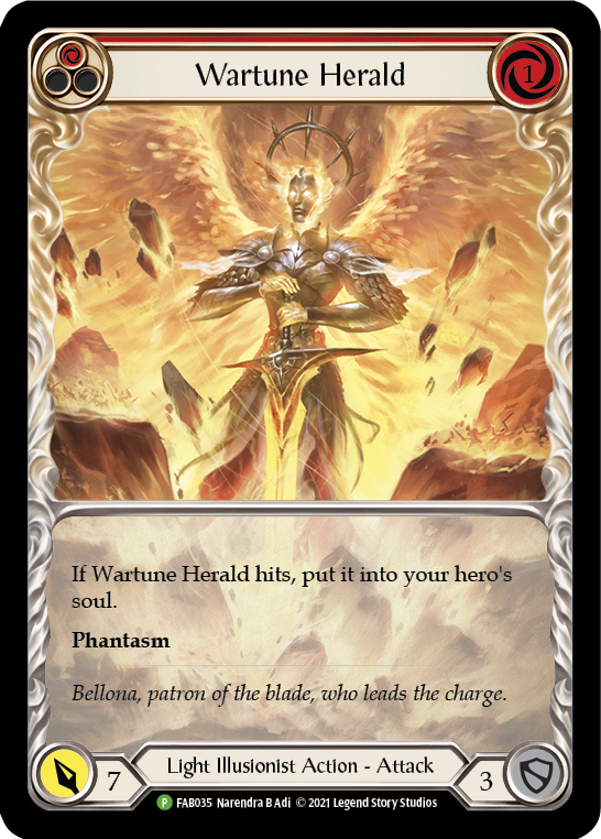 Wartune Herald (Red Extended Art) [FAB035] (Promo)  Rainbow Foil | Cracking-Singles