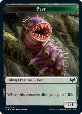 Elemental // Pest Double-Sided Token [Strixhaven: School of Mages Tokens] | Cracking-Singles