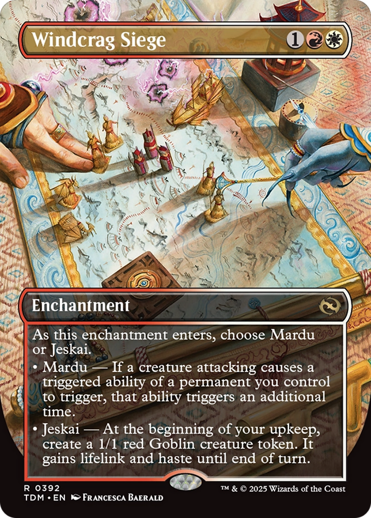 Windcrag Siege (Borderless) [Tarkir: Dragonstorm] | Cracking-Singles