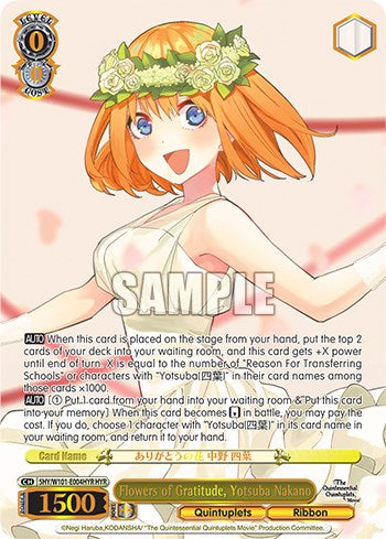 Flowers of Gratitude, Yotsuba Nakano (5HY/W101-E004HYR HYR) [The Quintessential Quintuplets Movie] | Cracking-Singles