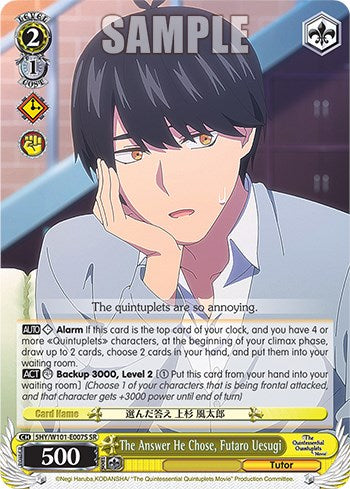 The Answer He Chose, Futaro Uesugi (5HY/W101-E007S SR) [The Quintessential Quintuplets Movie] | Cracking-Singles