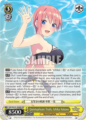 Quintuplicate Trails, Ichika Nakano (5HY/W101-E008S SR) [The Quintessential Quintuplets Movie] | Cracking-Singles
