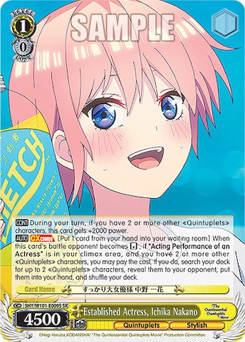 Established Actress, Ichika Nakano (5HY/W101-E009S SR) [The Quintessential Quintuplets Movie] | Cracking-Singles