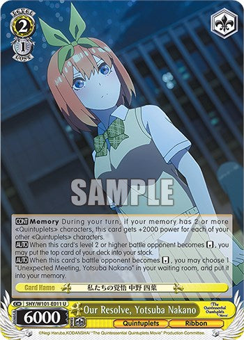 Our Resolve, Yotsuba Nakano (5HY/W101-E011 U) [The Quintessential Quintuplets Movie] | Cracking-Singles
