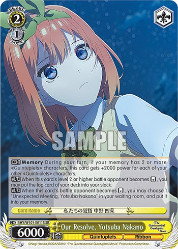 Our Resolve, Yotsuba Nakano (5HY/W101-E011S SR) [The Quintessential Quintuplets Movie] | Cracking-Singles