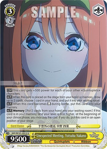 Unexpected Meeting, Yotsuba Nakano (5HY/W101-E012 U) [The Quintessential Quintuplets Movie] | Cracking-Singles