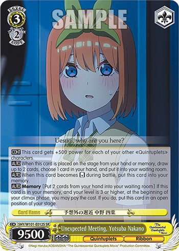 Unexpected Meeting, Yotsuba Nakano (5HY/W101-E012S SR) [The Quintessential Quintuplets Movie] | Cracking-Singles