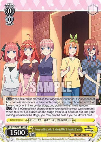 Forever as Five, Ichika & Nino & Miku & Yotsuba & Itsuki (5HY/W101-E016 C) [The Quintessential Quintuplets Movie] | Cracking-Singles