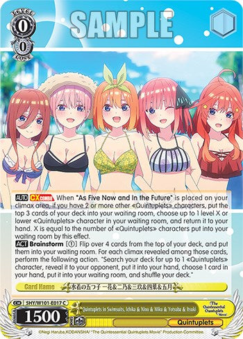 Quintuplets in Swimsuits, Ichika & Nino & Miku & Yotsuba & Itsuki (5HY/W101-E017 C) [The Quintessential Quintuplets Movie] | Cracking-Singles