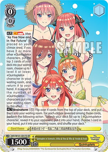 Quintuplets in Swimsuits, Ichika & Nino & Miku & Yotsuba & Itsuki (5HY/W101-E017S SR) [The Quintessential Quintuplets Movie] | Cracking-Singles