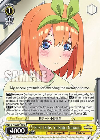 First Date, Yotusba Nakano (5HY/W101-E018 C) [The Quintessential Quintuplets Movie] | Cracking-Singles