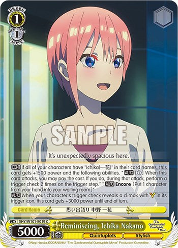 Reminiscing, Ichika Nakano (5HY/W101-E019 C) [The Quintessential Quintuplets Movie] | Cracking-Singles