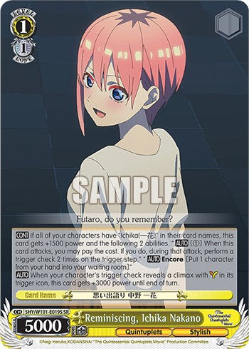 Reminiscing, Ichika Nakano (5HY/W101-E019S SR) [The Quintessential Quintuplets Movie] | Cracking-Singles
