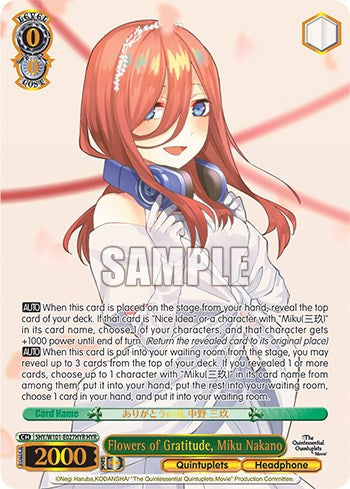Flowers of Gratitude, Miku Nakano (5HY/W101-E027HYR HYR) [The Quintessential Quintuplets Movie] | Cracking-Singles