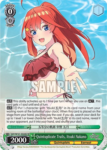 Quintuplicate Trails, Itsuki Nakano (5HY/W101-E028S SR) [The Quintessential Quintuplets Movie] | Cracking-Singles