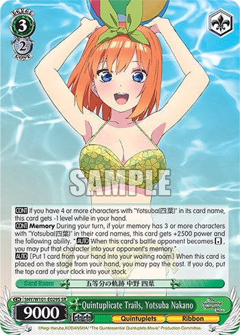 Quintuplicate Trails, Yotsuba Nakano (5HY/W101-E029S SR) [The Quintessential Quintuplets Movie] | Cracking-Singles