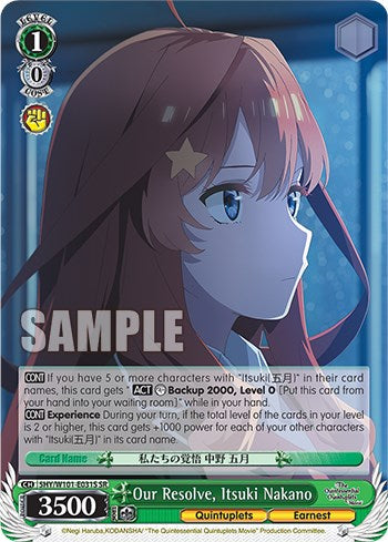 Our Resolve, Itsuki Nakano (5HY/W101-E031S SR) [The Quintessential Quintuplets Movie] | Cracking-Singles